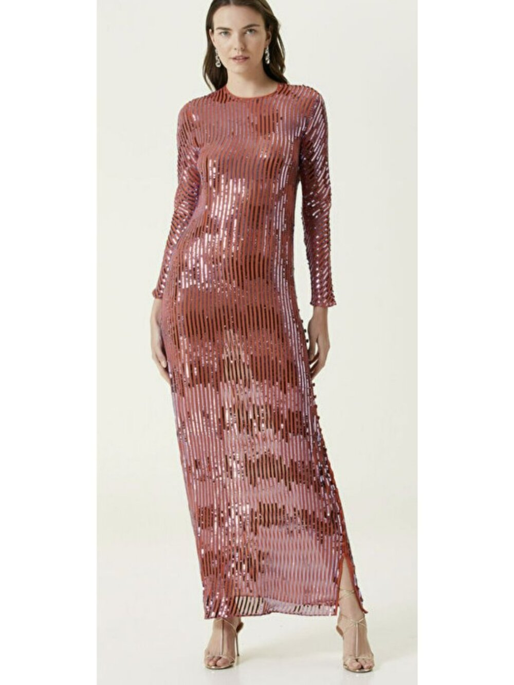 Johanna Ortiz Sequins Alquimia En Hilo Long Sleeve Tunic Dress Size 8